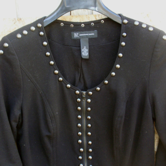 INC Black Utility Chic Jacket Med NWT - Picture 3 of 5